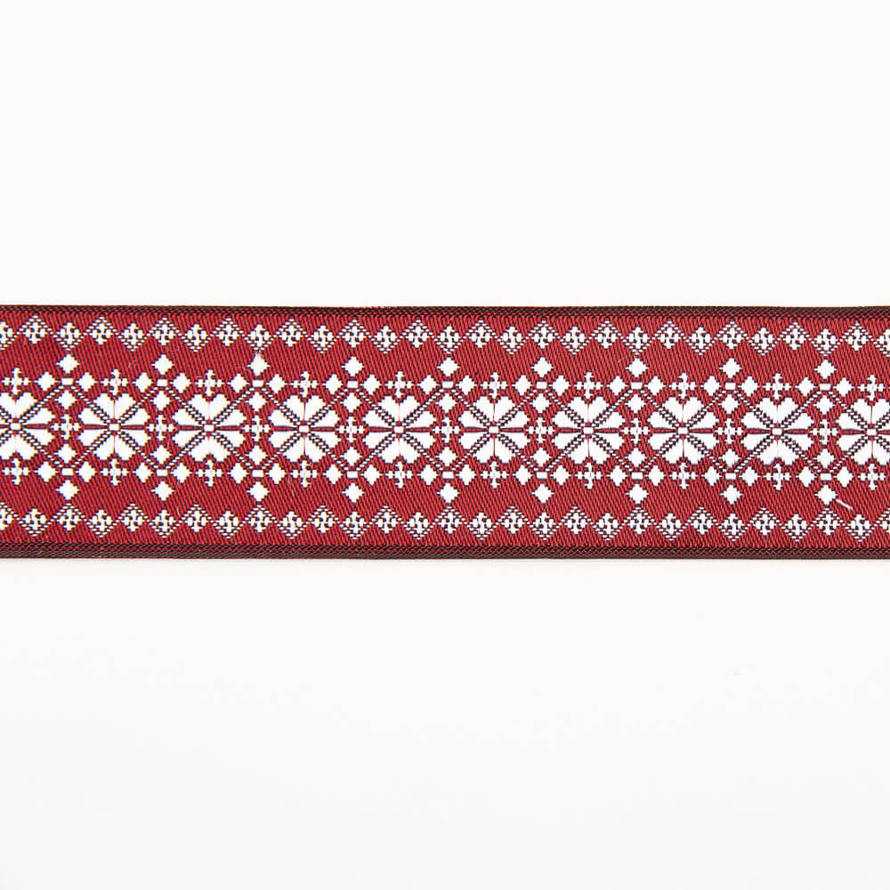 Kastanienbraunes Jacquard-Schmuckband - Ribes y Casals