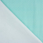 Polka Dot Bedruckter Perkal Weiß Aqua Grün - Ribes y Casals