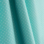 Polka Dot Bedruckter Perkal Weiß Aqua Grün - Ribes y Casals