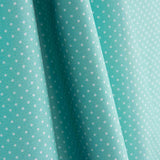 Polka Dot Bedruckter Perkal Weiß Aqua Grün - Ribes y Casals