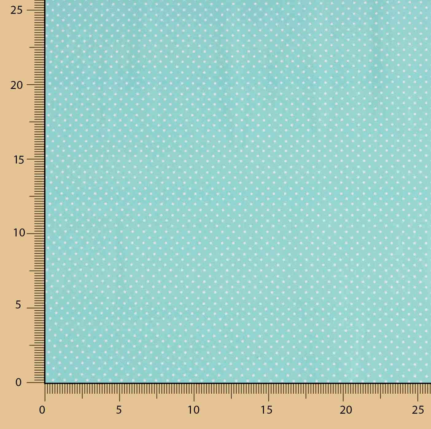 Polka Dot Bedruckter Perkal Weiß Aqua Grün - Ribes y Casals