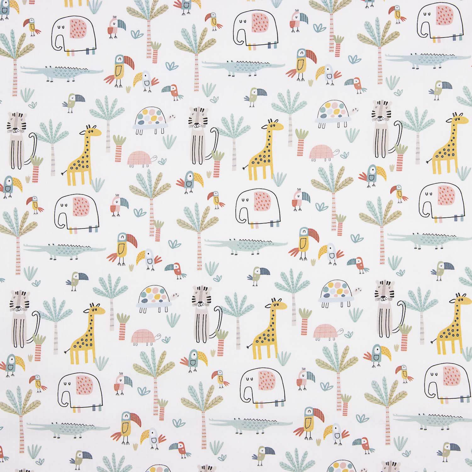 Jungle Kids Bedruckter Perkal - Ribes y Casals