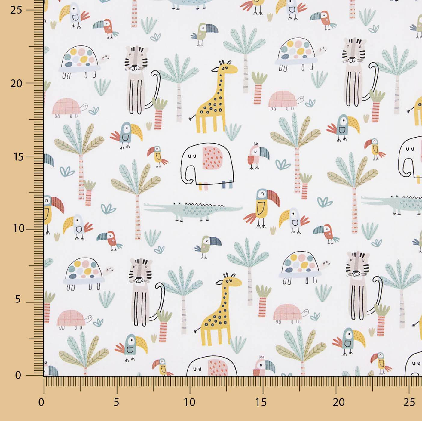 Jungle Kids Bedruckter Perkal - Ribes y Casals