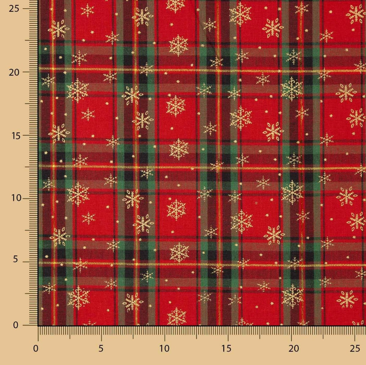 Tartan Goldflake Weihnachten Popeline - Ribes y Casals