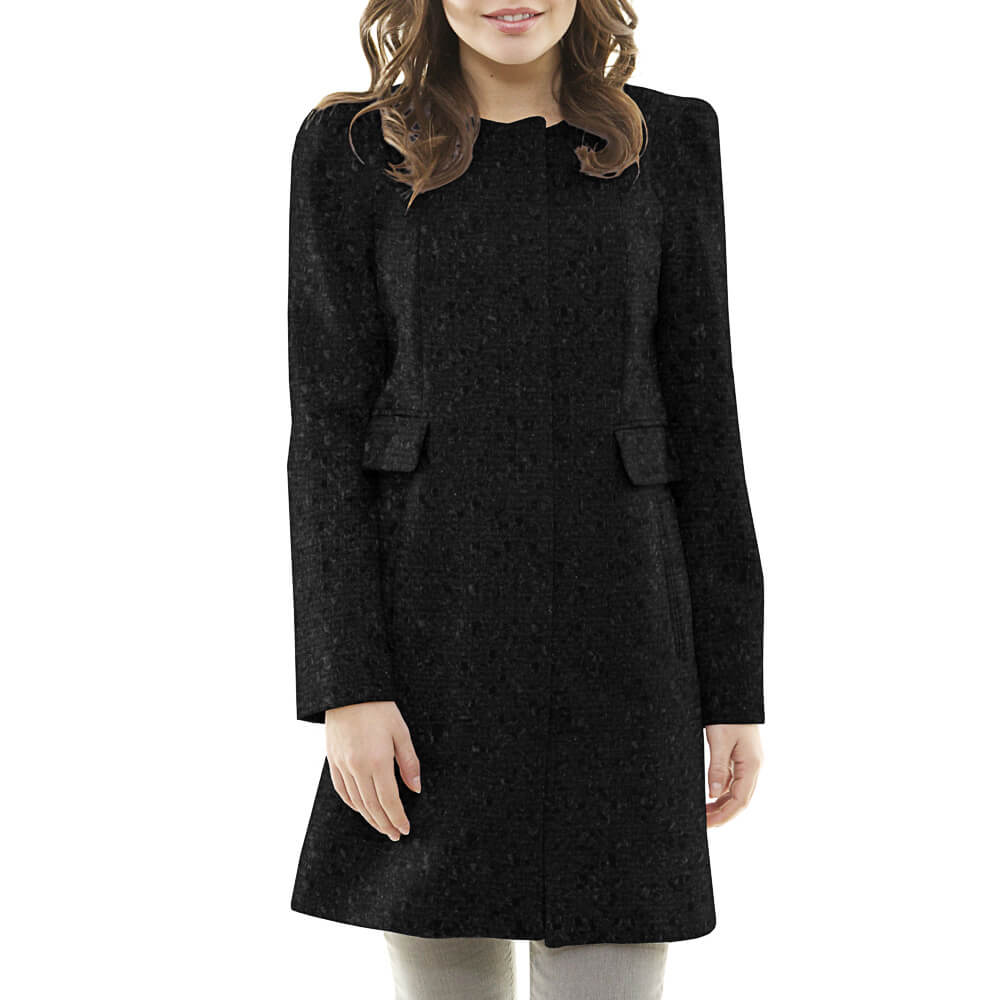 Tweed Wool Boucle Schwarz - Ribes y Casals