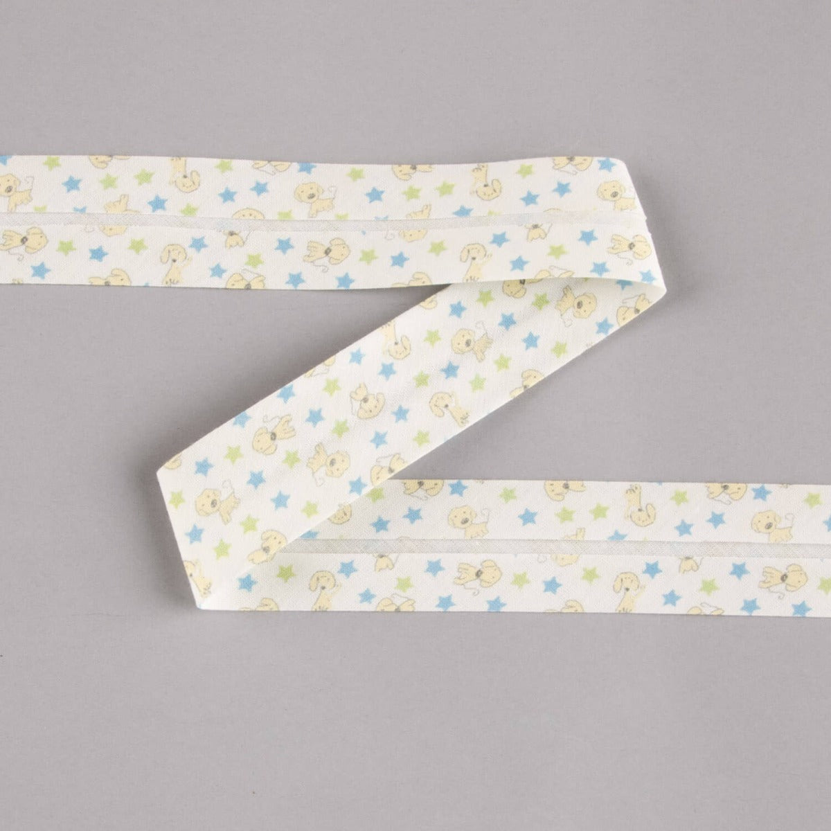 Bias Tape Doggy Stars Blau-Grün 30mm - Ribes y Casals