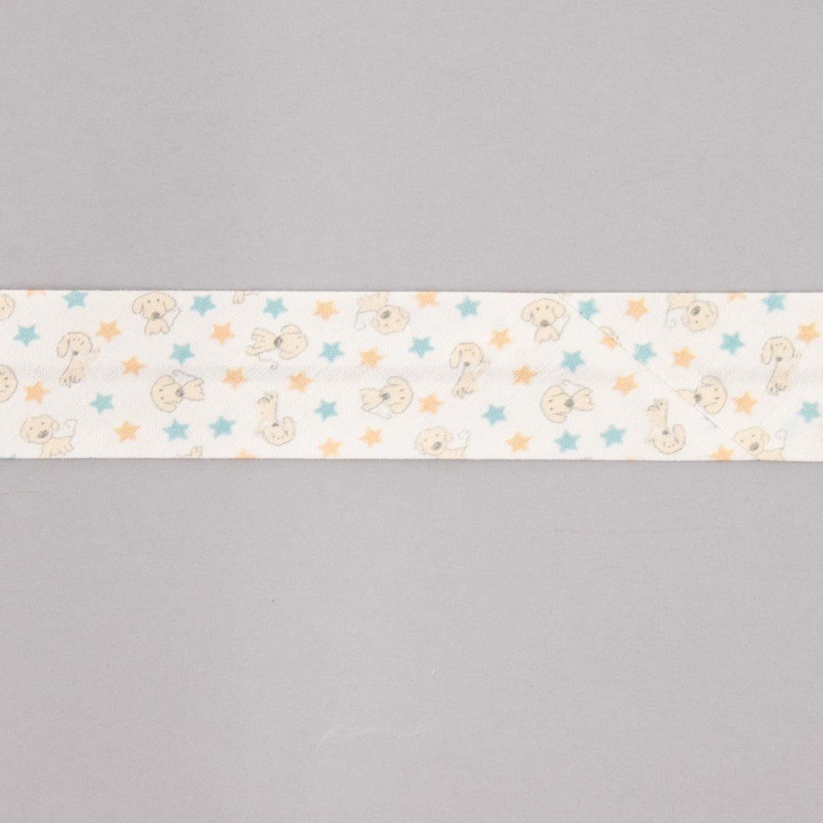 Bias Tape Doggy Stars Blau-Orange 30mm - Ribes y Casals