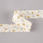 Bias Tape Piggies und Katzen Orange-Grau 30mm - Ribes y Casals