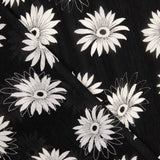 Bambula-Gaze mit Gänseblümchen, schwarz und weiß - Ribes y Casals