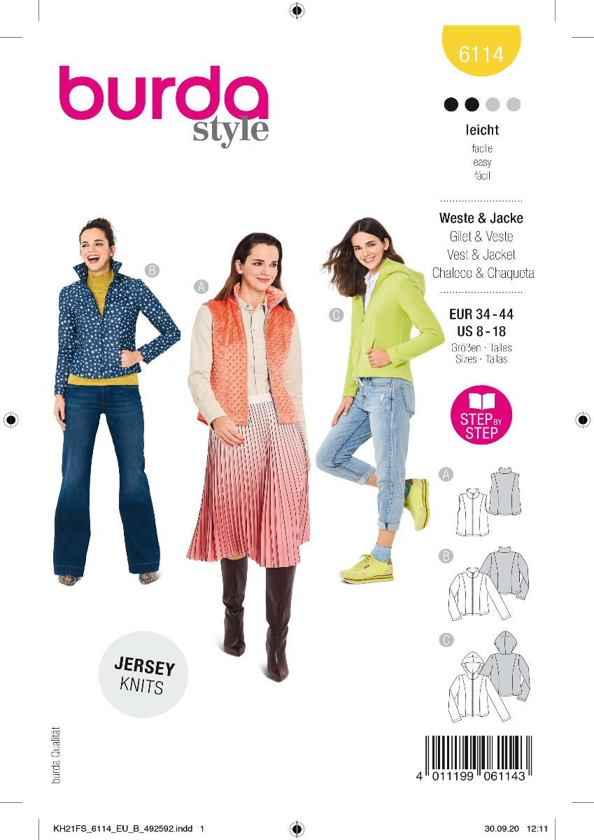Schnittmuster Burda 6114 Weste und Jacke - Ribes y Casals