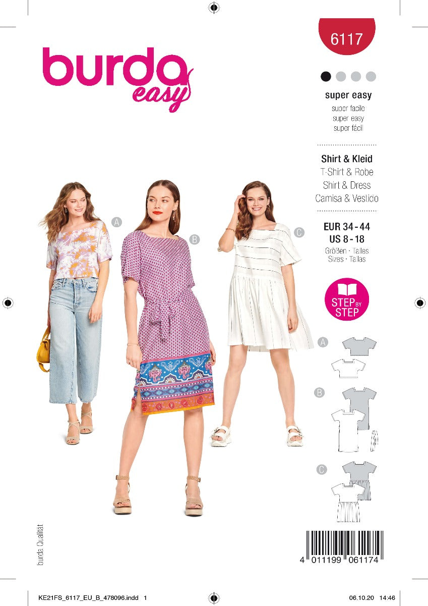 Burda Schnittmuster 6117 Hemd und Kleid - Ribes y Casals