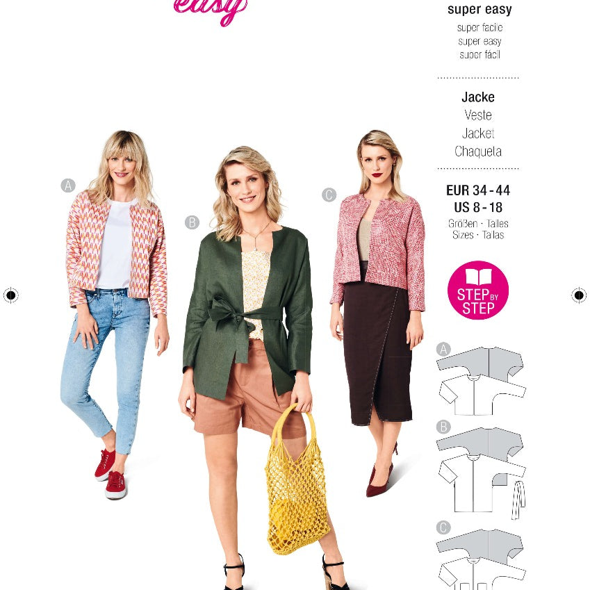 Schnittmuster Burda 6123 Jacken - Ribes y Casals