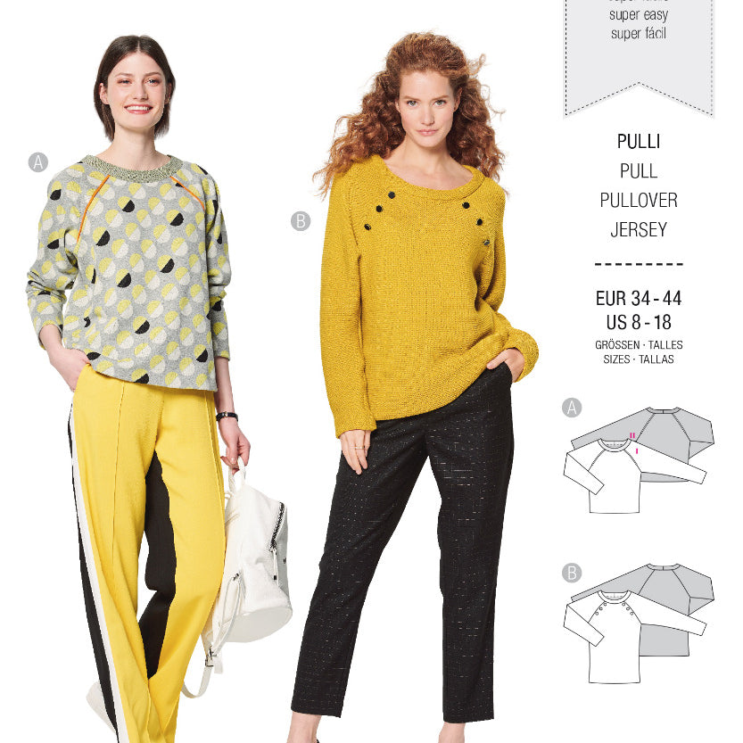 Schnittmuster Burda 6151 Pullover - Ribes y Casals