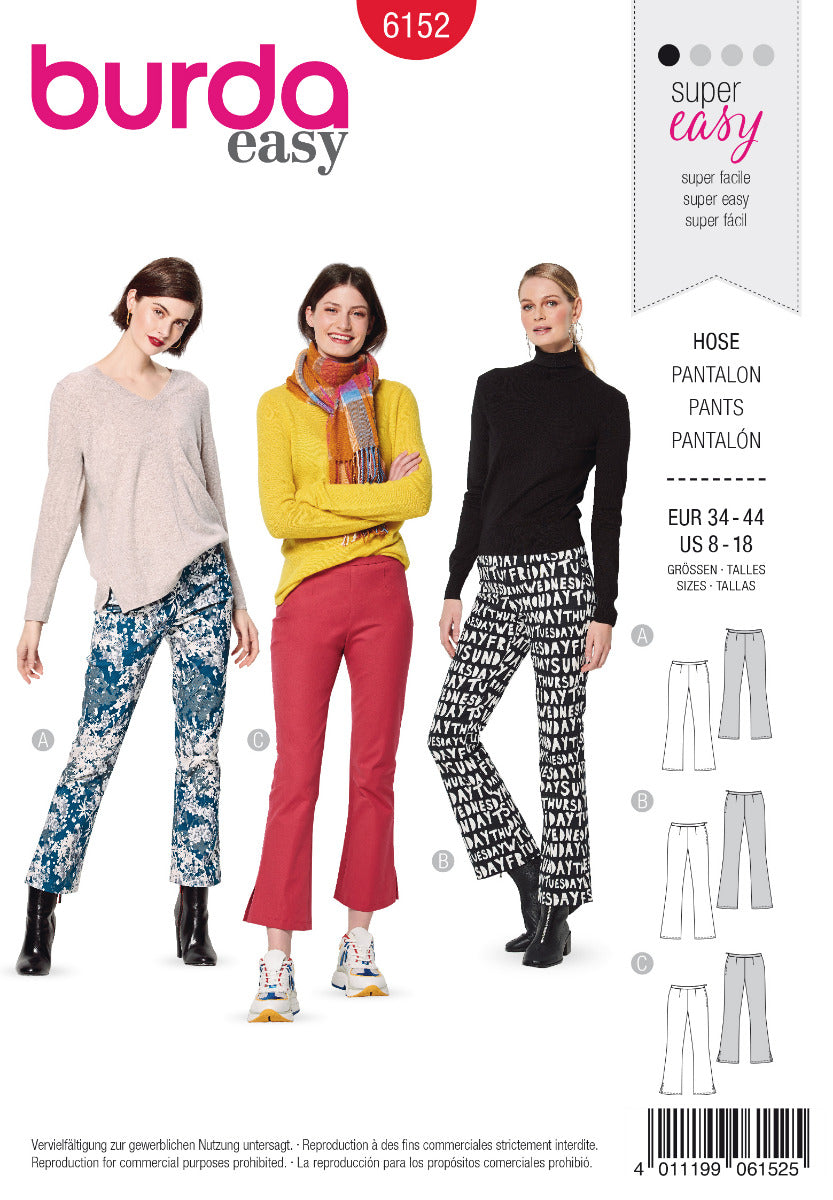 Schnittmuster Burda 6152 Hose - Ribes y Casals
