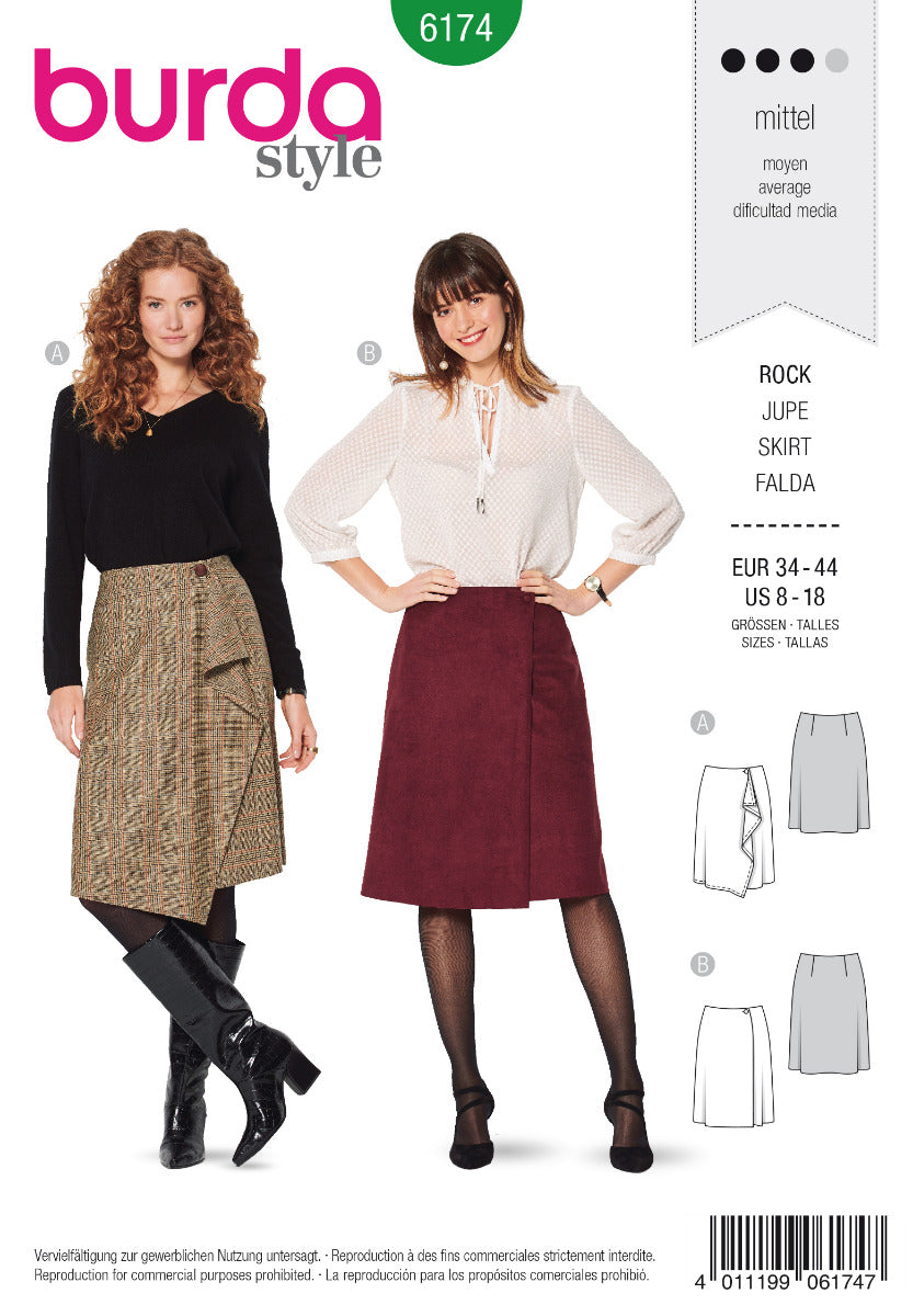 Schnittmuster Burda 6174 Rock - Ribes y Casals