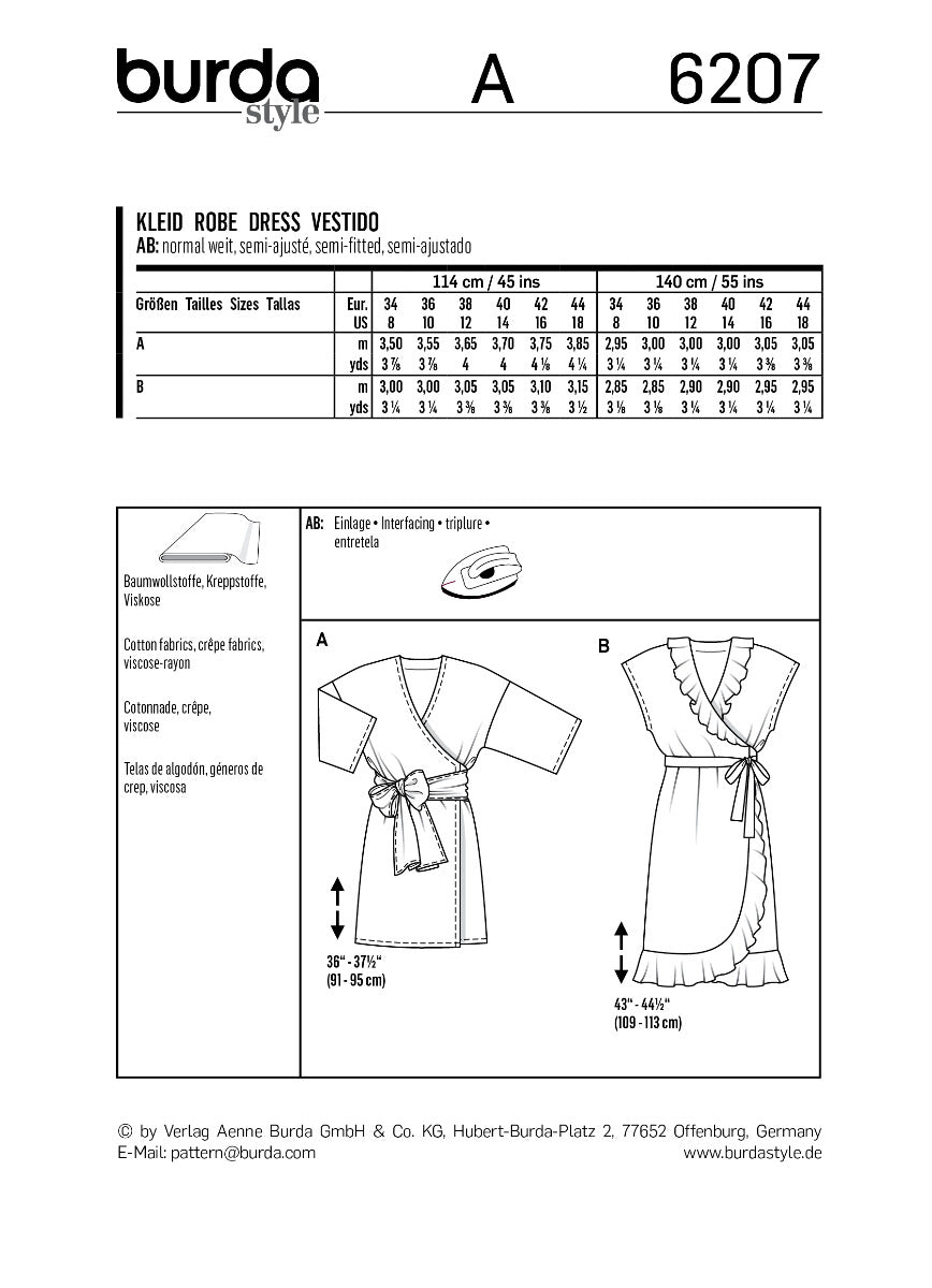 Schnittmuster Burda 6207 Kleid - Ribes y Casals