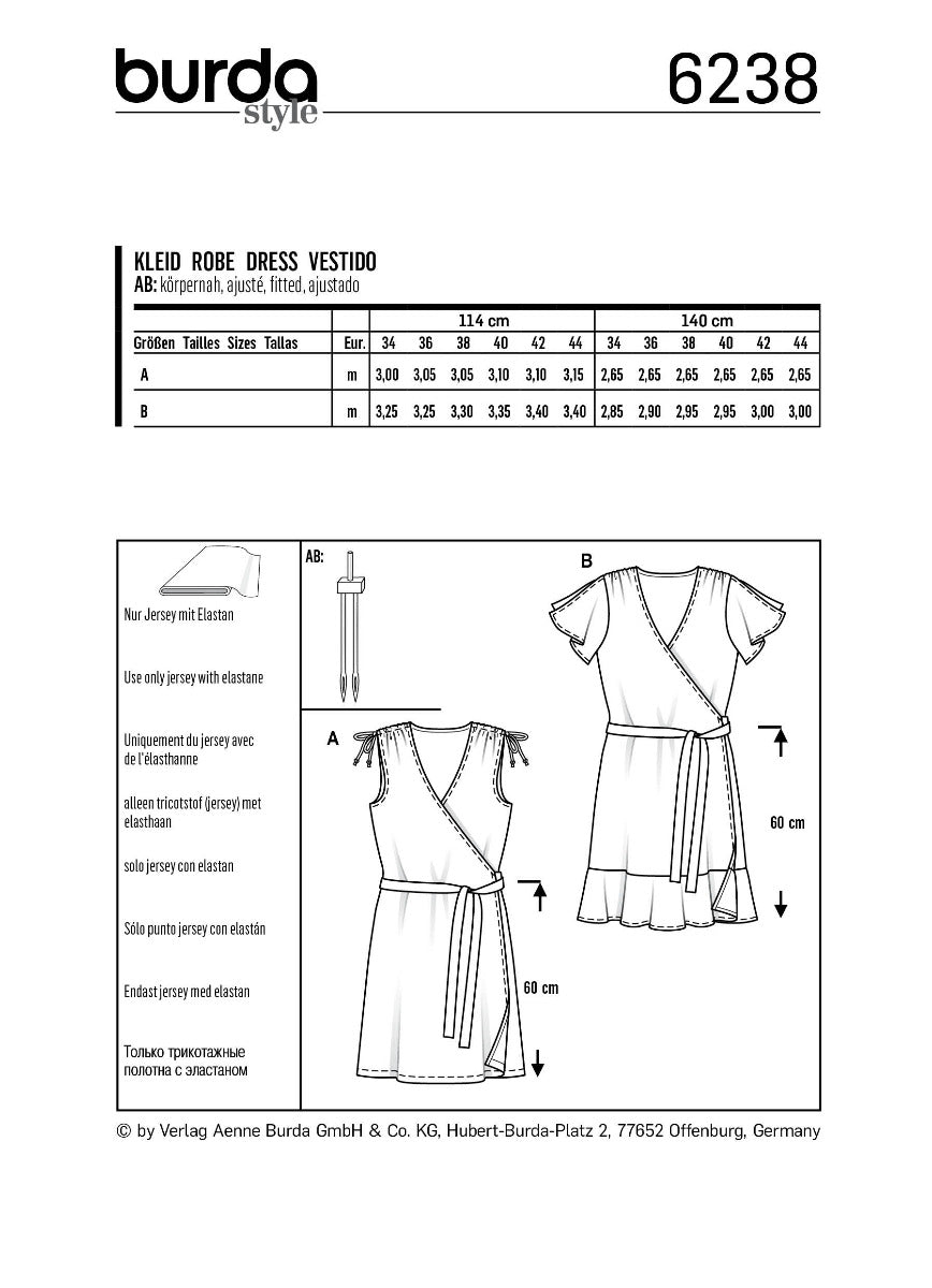 Schnittmuster Burda 6238 Kleid - Ribes y Casals
