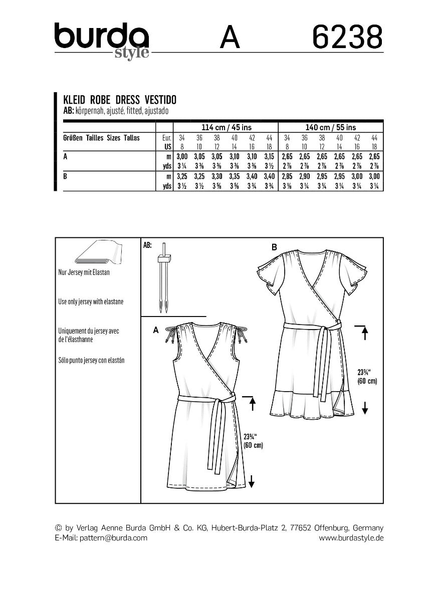Schnittmuster Burda 6238 Kleid - Ribes y Casals