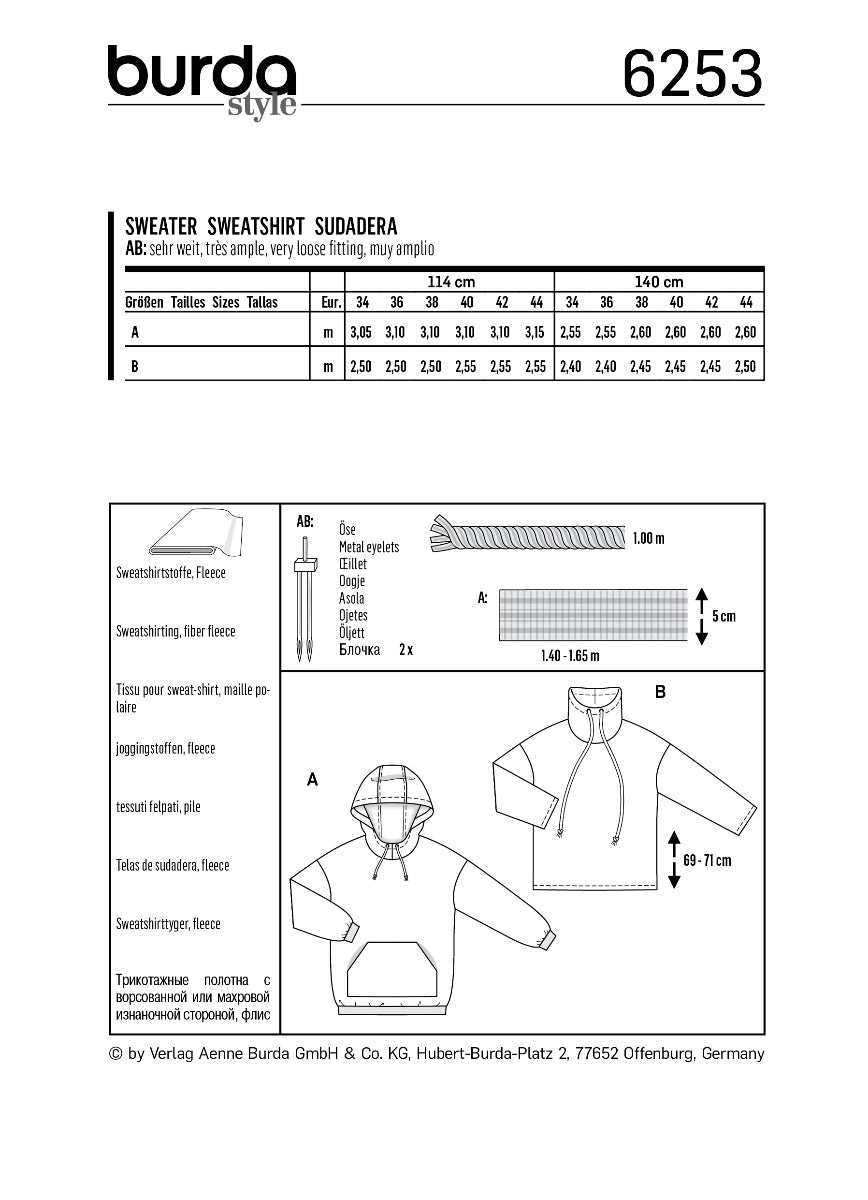 Schnittmuster Burda 6253 Hemd - Ribes y Casals