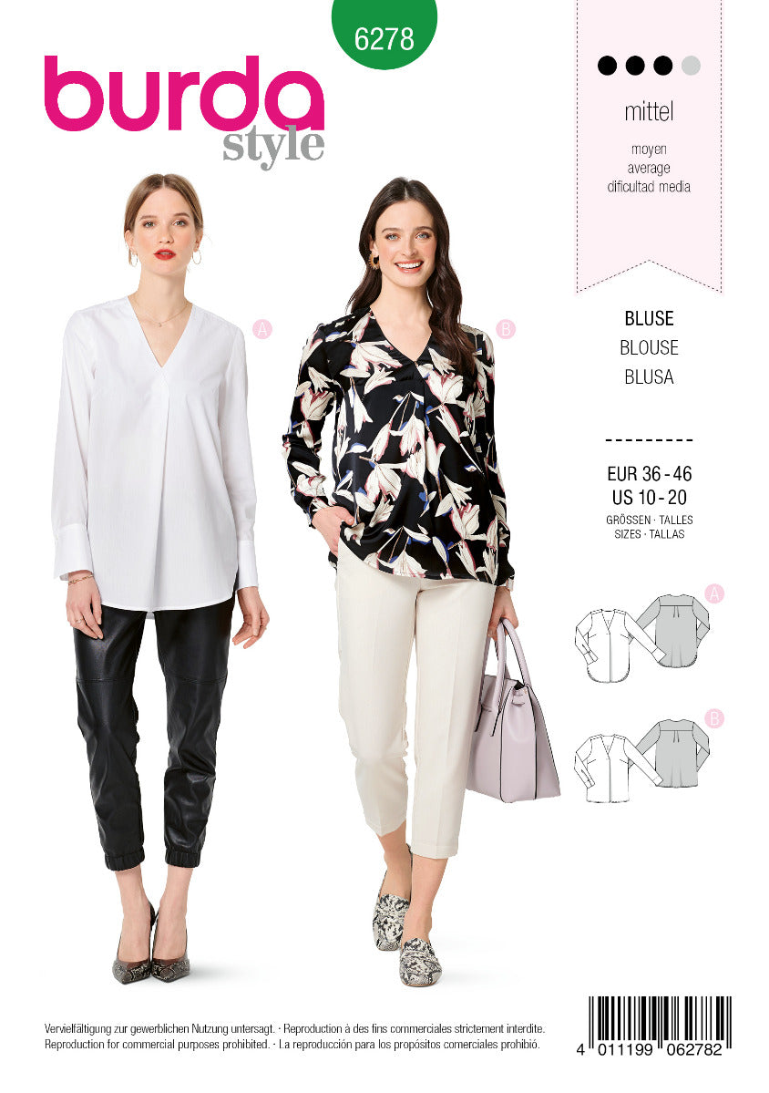 Schnittmuster Burda 6278 Bluse - Ribes y Casals