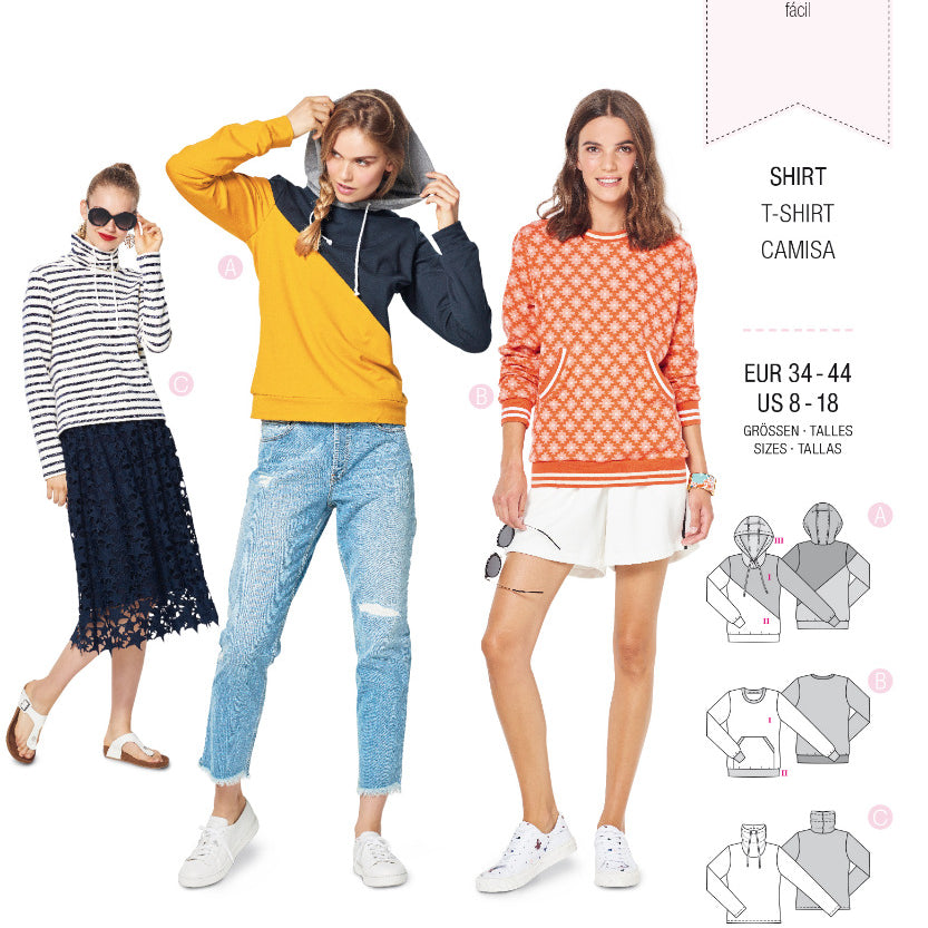 Schnittmuster Burda 6315 Pullover - Ribes y Casals