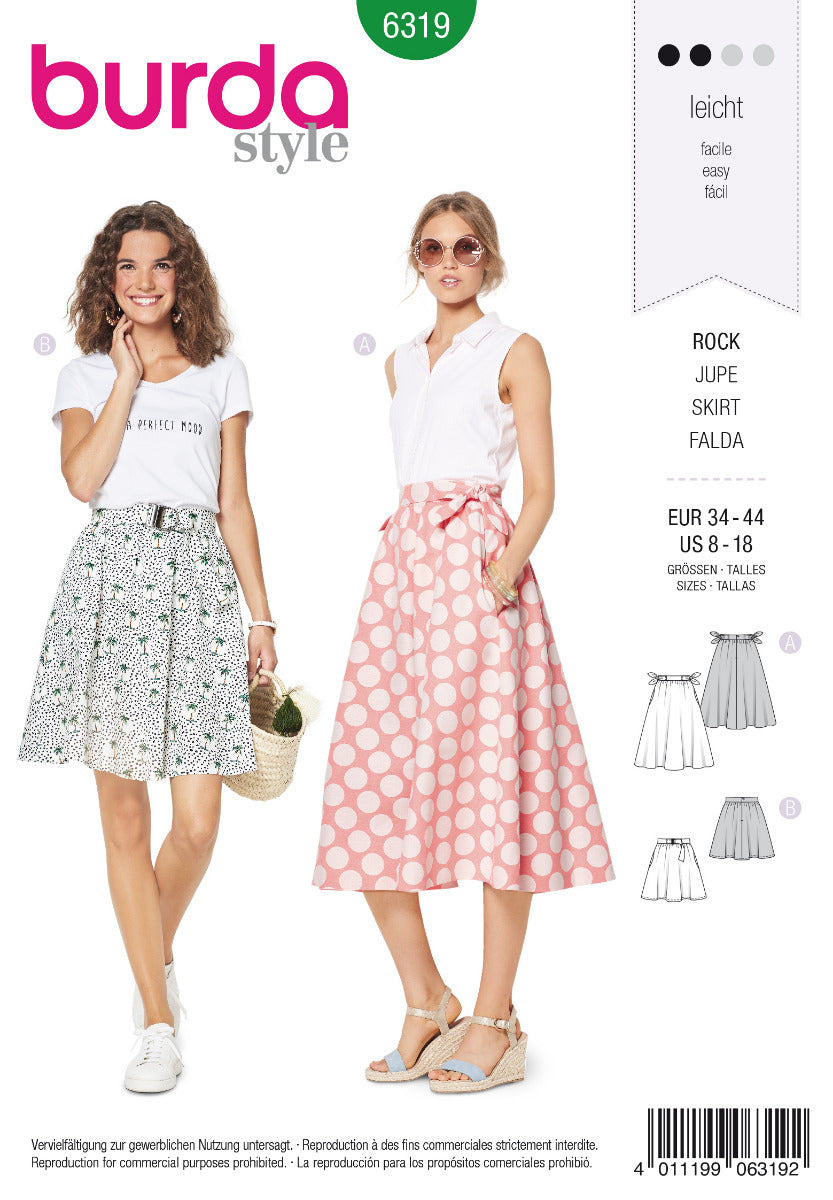 Schnittmuster Burda 6319 Rock - Ribes y Casals