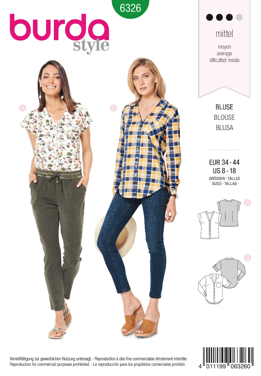 Schnittmuster Burda 6326 Bluse - Ribes y Casals