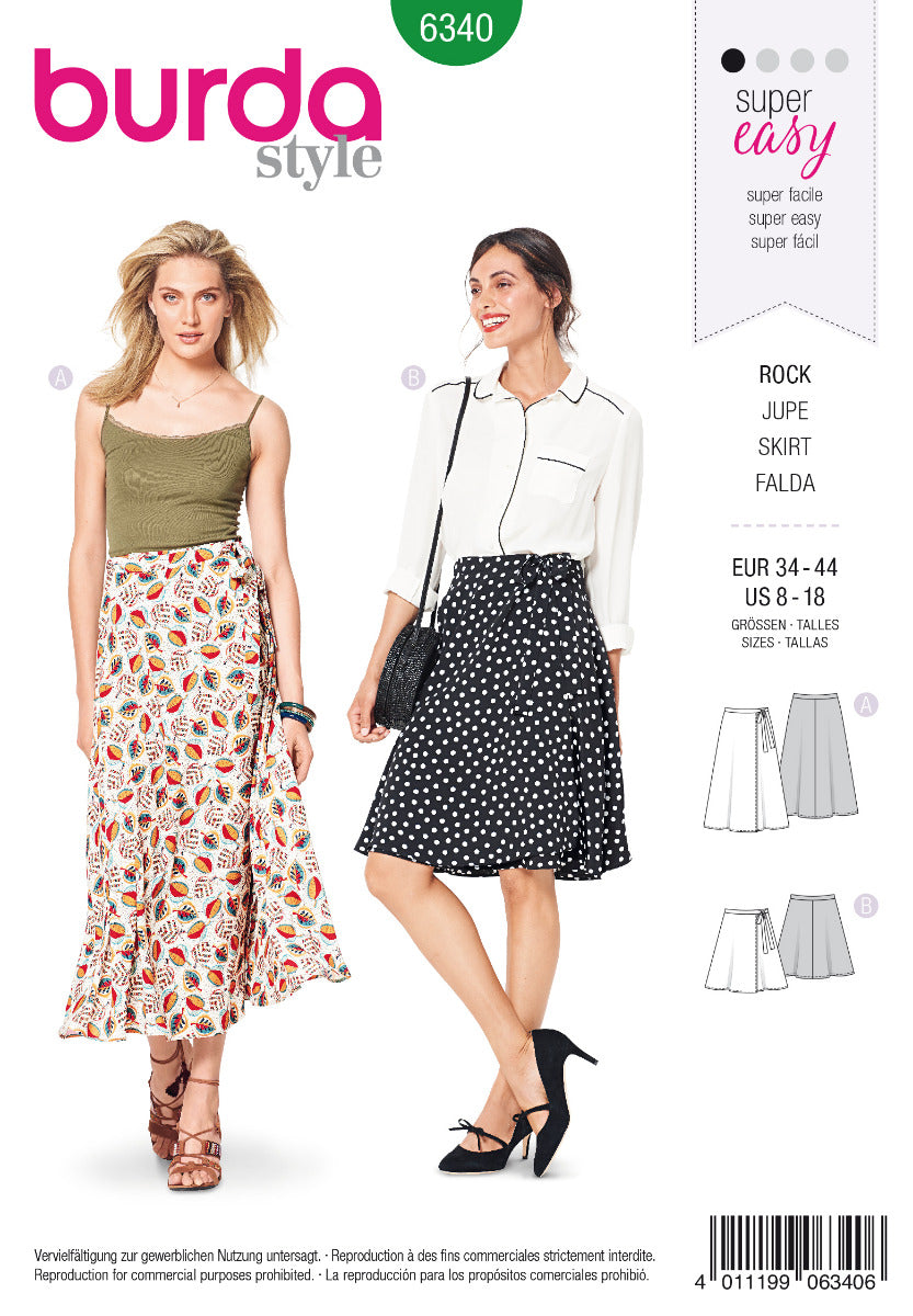 Schnittmuster Burda 6340 Rock - Ribes y Casals