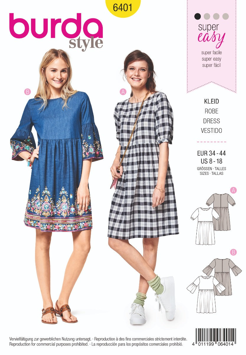 Schnittmuster Burda 6401 Kleid - Ribes y Casals