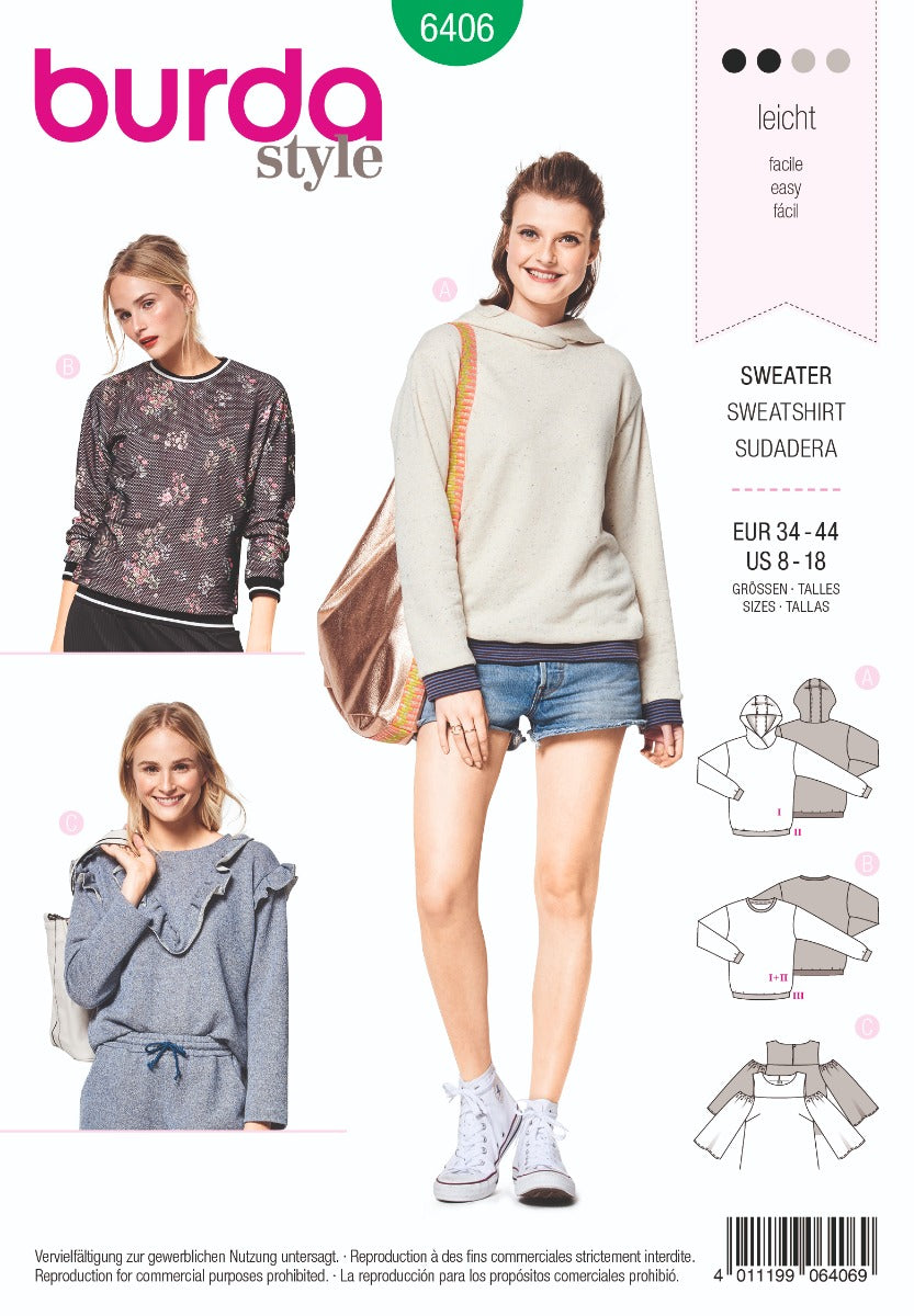 Schnittmuster Burda 6406 Jersey - Ribes y Casals