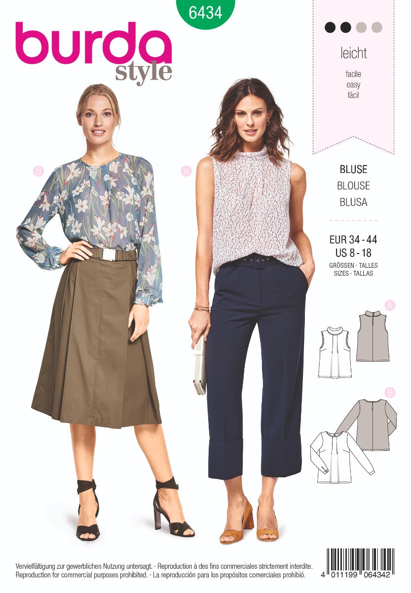 Schnittmuster Burda 6434 Bluse - Ribes y Casals