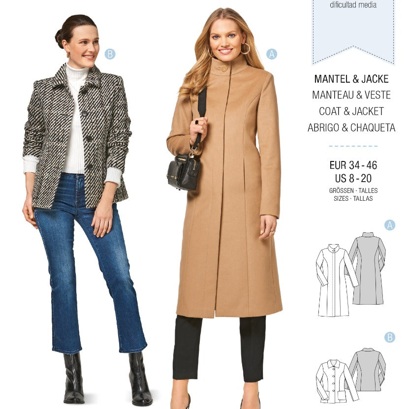 Schnittmuster Burda 6461 Mantel y Jacke - Ribes y Casals