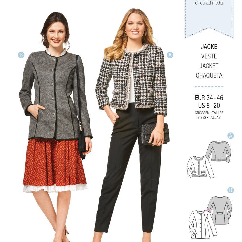 Schnittmuster Burda 6465 Jacke - Ribes y Casals