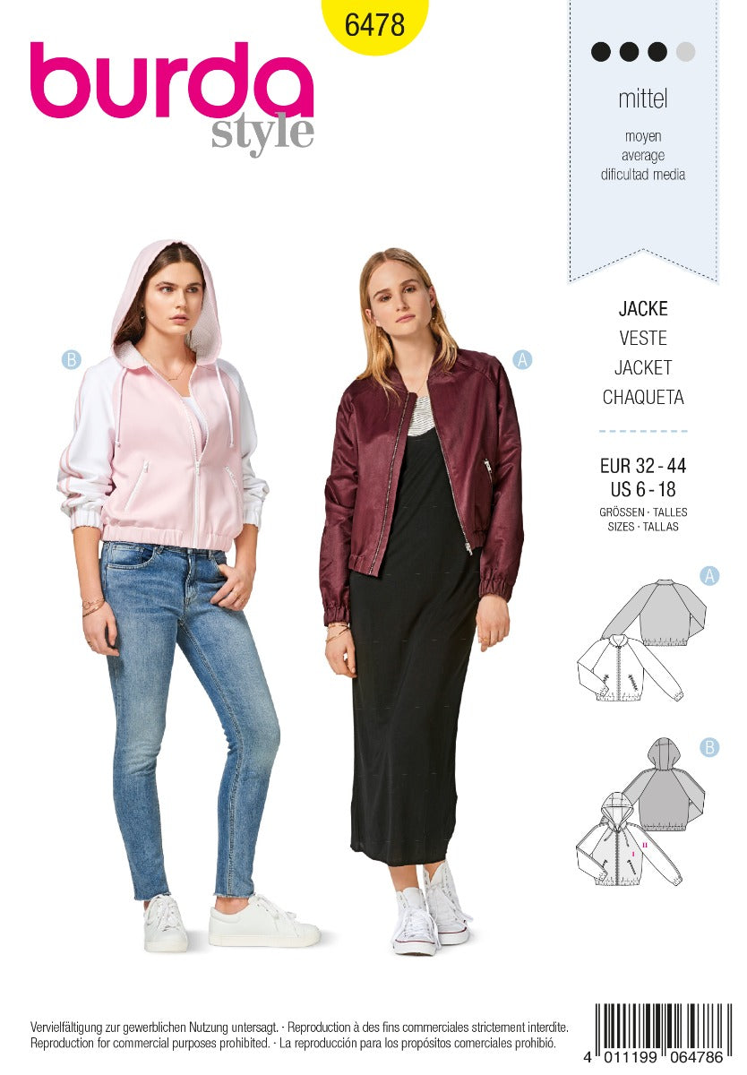 Schnittmuster Burda 6478 Jacke - Ribes y Casals
