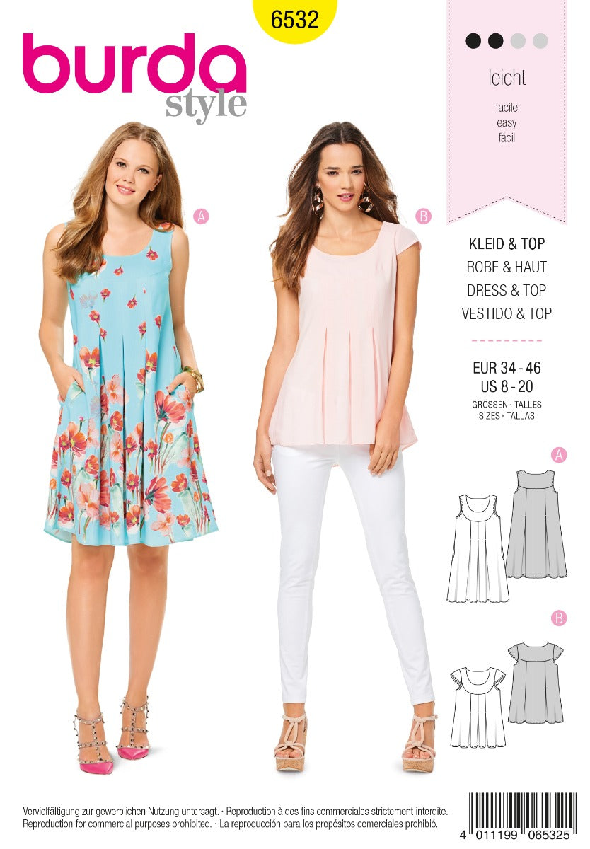 Schnittmuster Burda 6532 Kleid y Oberteil - Ribes y Casals