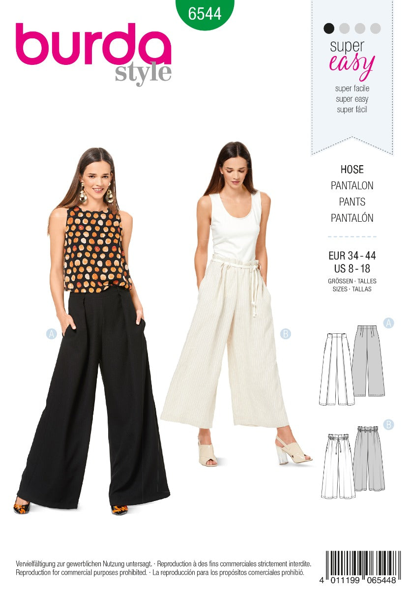 Schnittmuster Burda 6544 Hose - Ribes y Casals