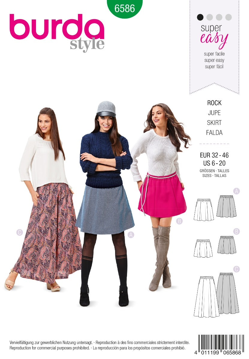 Schnittmuster Burda 6586 Rock - Ribes y Casals