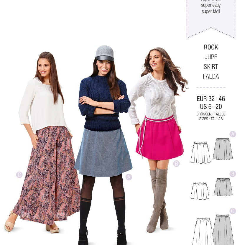 Schnittmuster Burda 6586 Rock - Ribes y Casals