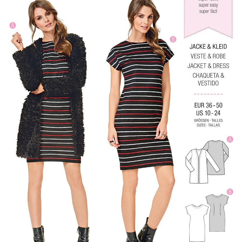 Schnittmuster Burda 6608 Jacke y Kleid - Ribes y Casals