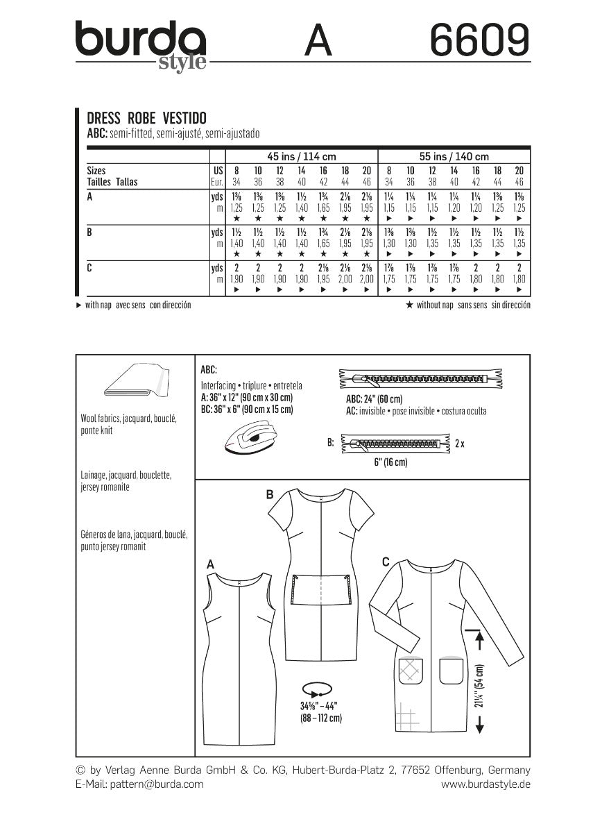 Schnittmuster Burda 6609 Kleid - Ribes y Casals