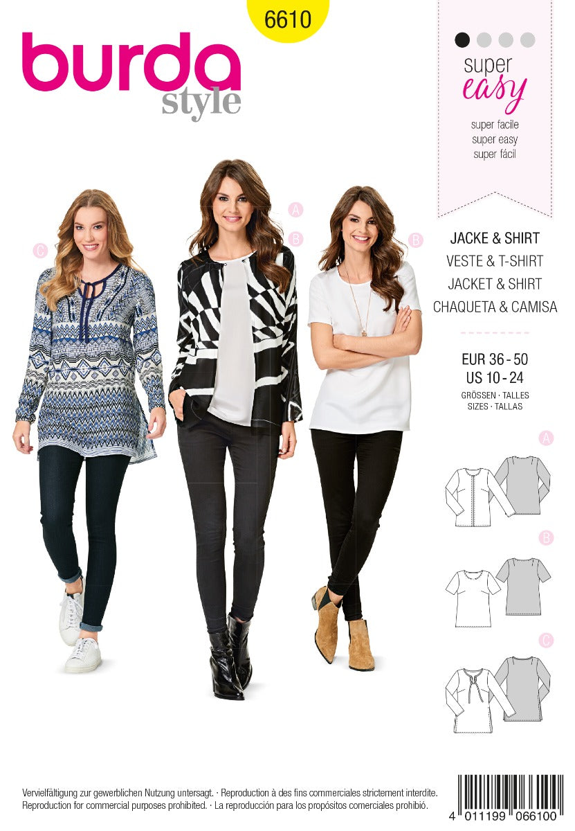 Schnittmuster Burda 6610 Jacke y Hemd - Ribes y Casals