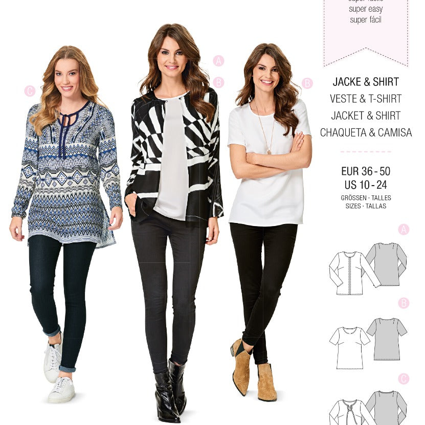 Schnittmuster Burda 6610 Jacke y Hemd - Ribes y Casals