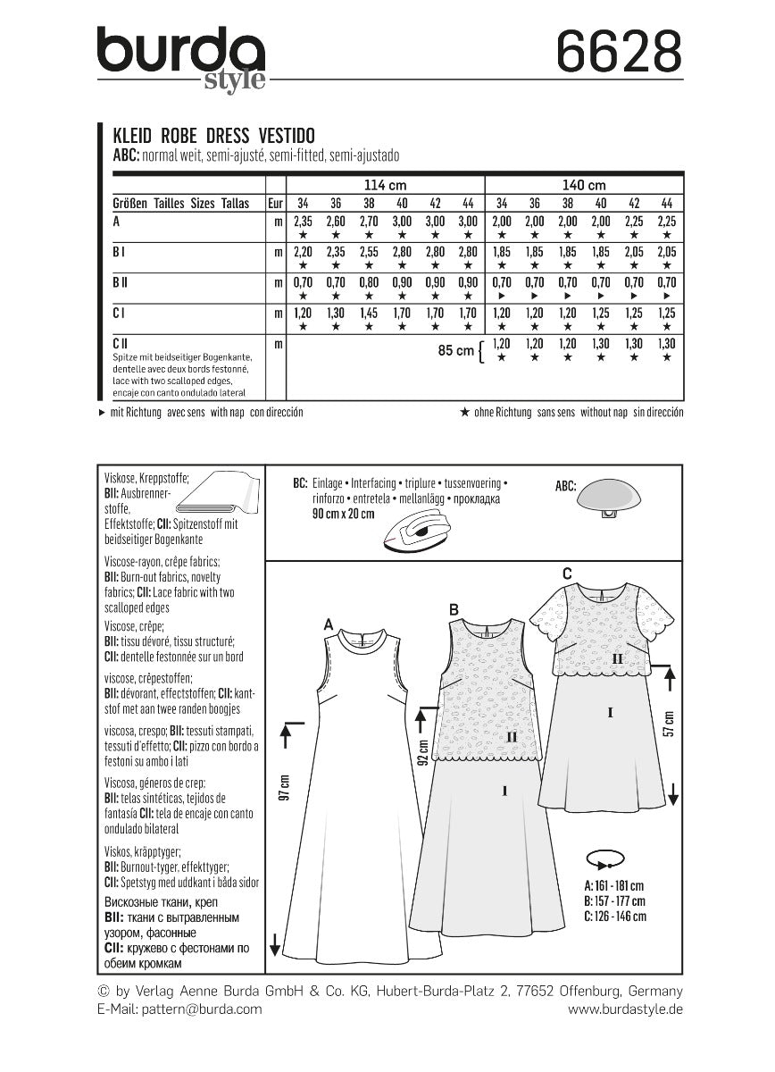 Schnittmuster Burda 6628 Kleid - Ribes y Casals