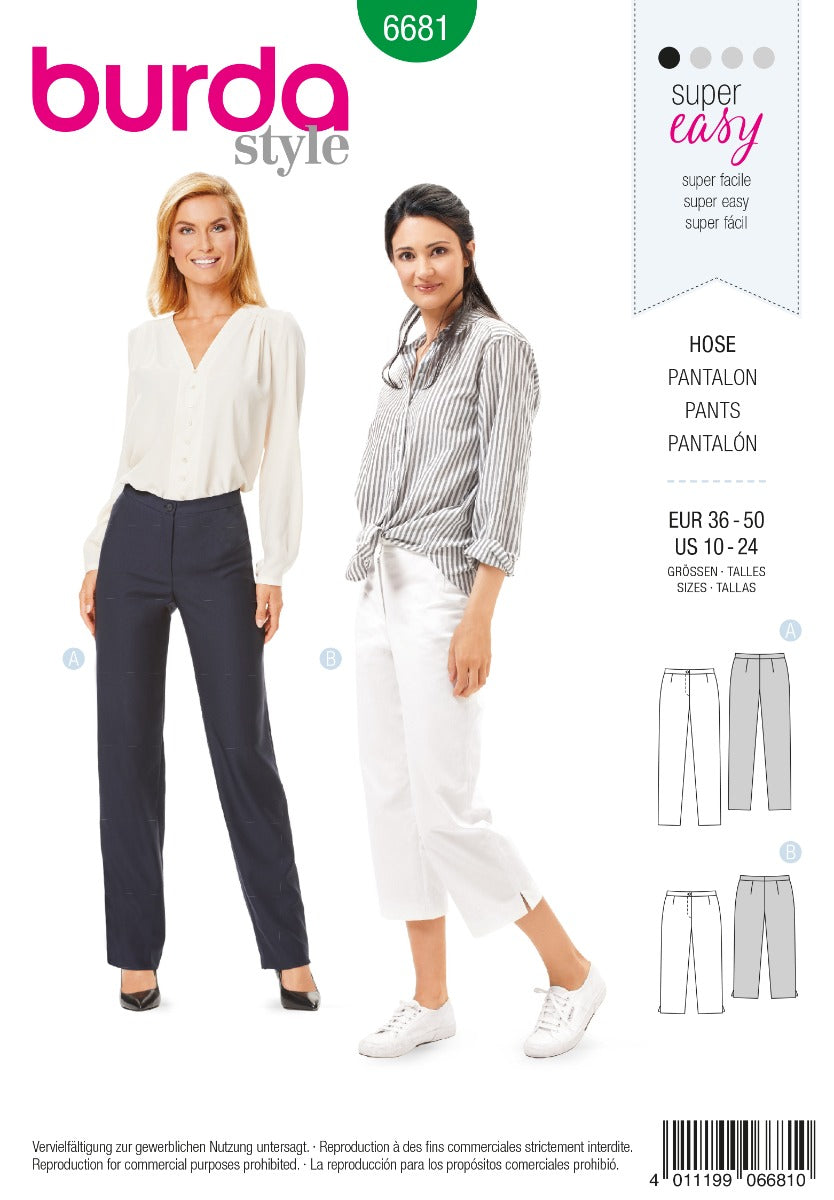 Schnittmuster Burda 6681 Hose - Ribes y Casals