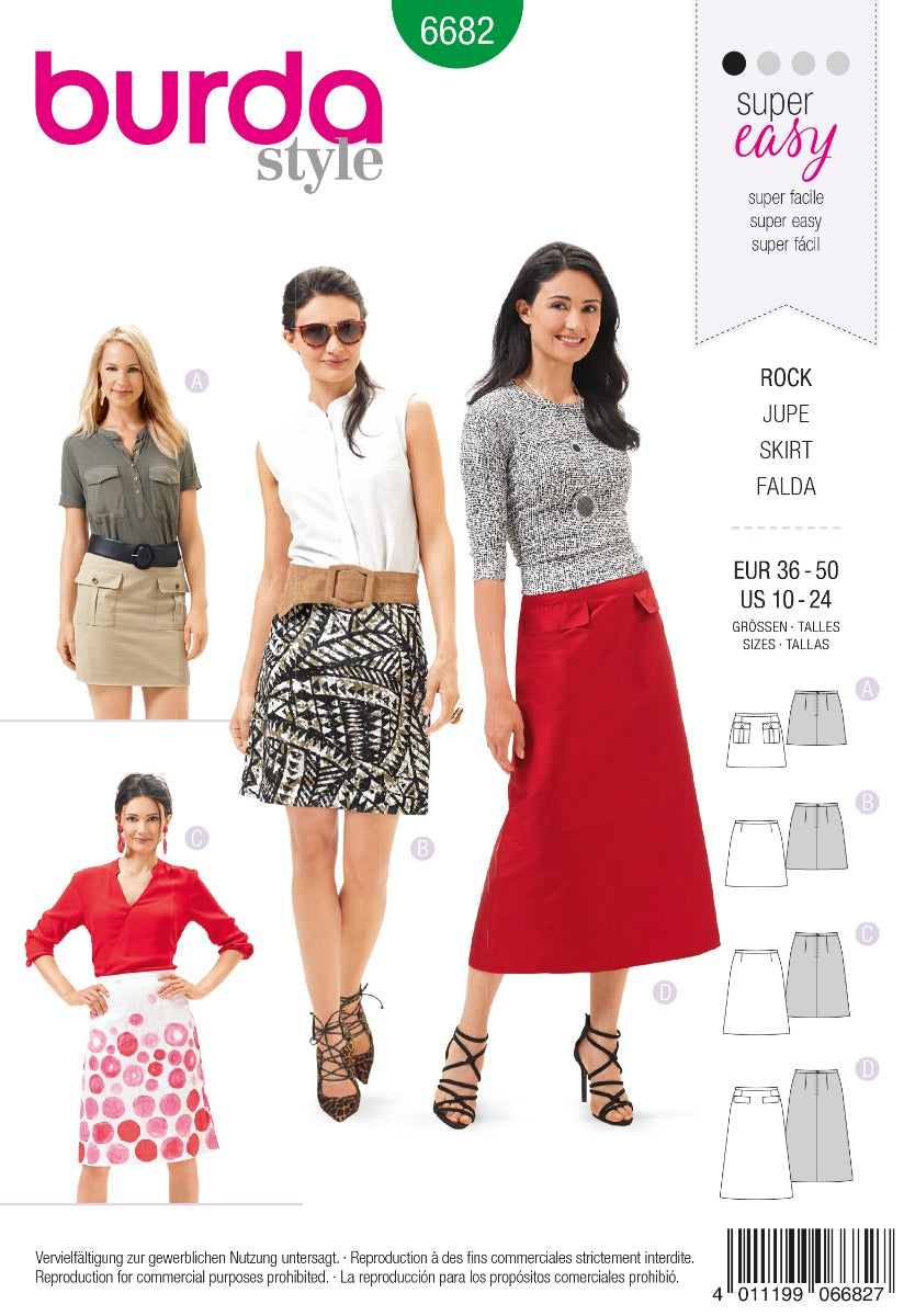 Schnittmuster Burda 6682 Rock - Ribes y Casals