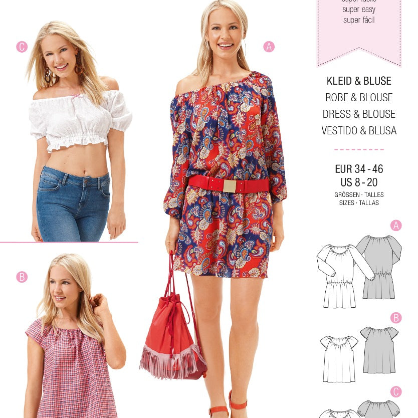 Schnittmuster Burda 6684 Kleid y Bluse - Ribes y Casals