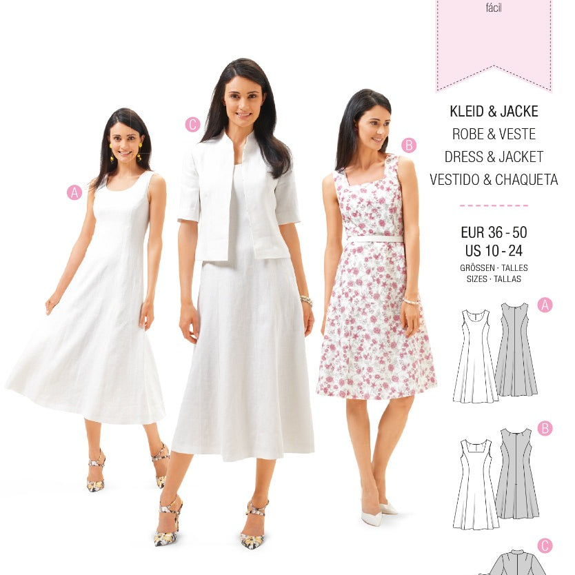 Schnittmuster Burda 6687 Kleid y Jacke - Ribes y Casals