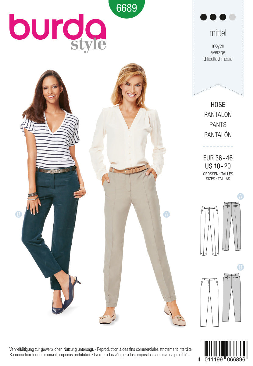 Schnittmuster Burda 6689 Hose - Ribes y Casals