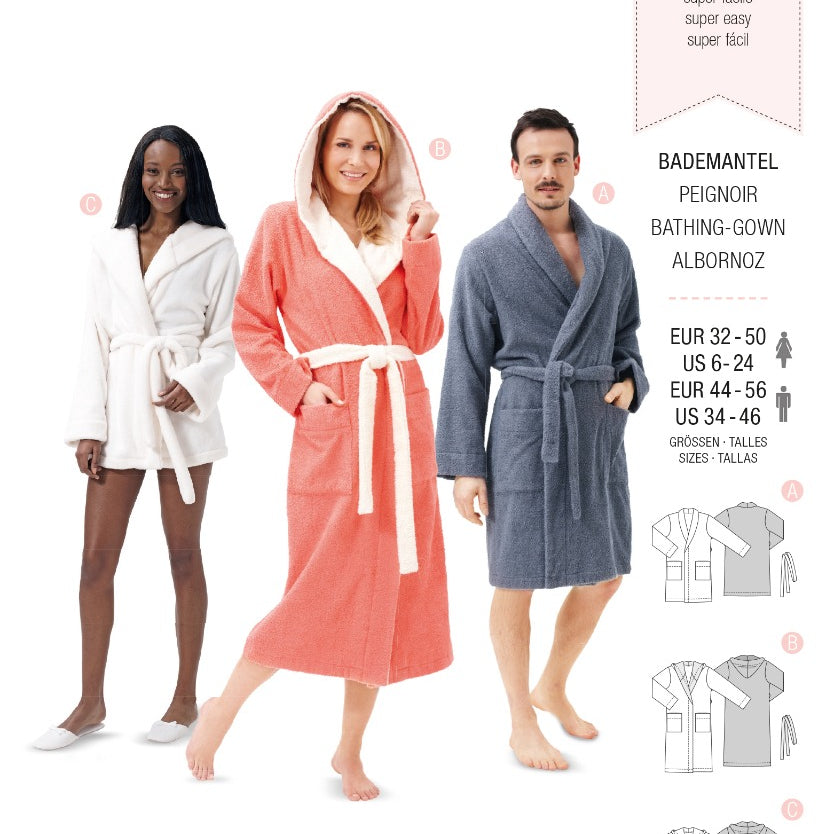 Schnittmuster Burda 6740 Bademantel - Ribes y Casals