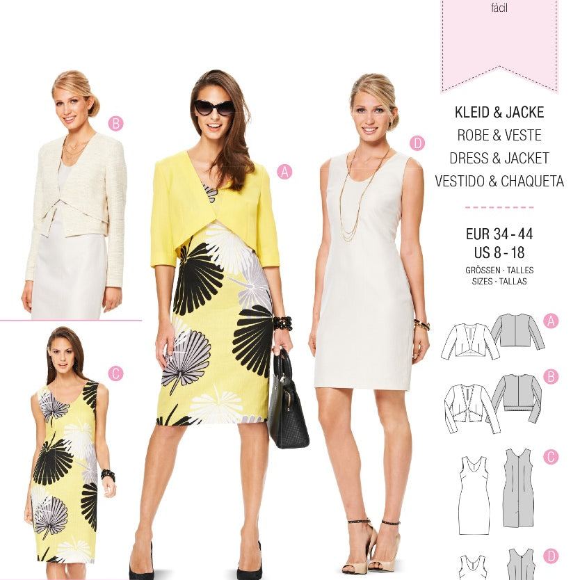 Schnittmuster Burda 6773 Jacke y Kleid - Ribes y Casals